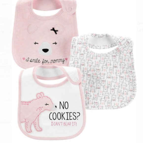 carters baby girl bibs